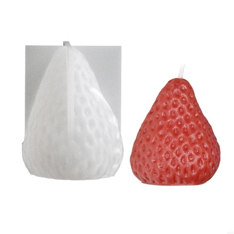 3D Strawberry Aromatherapy Candle Silicone Mold DIY Handmade Romantic Scented for Valentine's Day Party Home Decor Birthday Gift