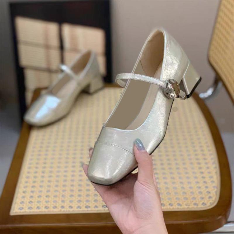 2025 Spring New Women Mary Jane Shoes Fashion Square Toe Shallow Slip On Ladies Flat Shoes Soft Sole Outdoor Dress