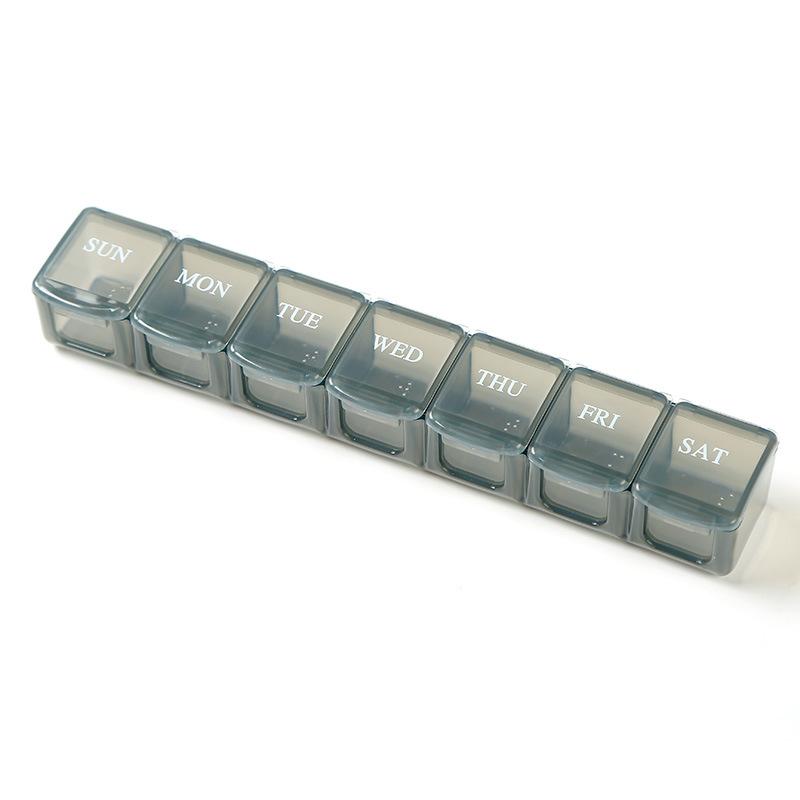 1/2/3PCS 7 Grids Portable Pill and Vitamin Tablet Packaging Boxs Travel and Business Medicine Storage Box One Week Medication Box