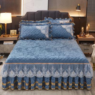 Velvet Detachable Quilted Bed Skirt Lace Thickening Bedspread Autumn and Winter Warm Mattress Cover