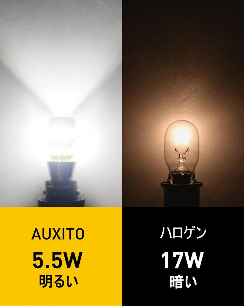 AUXITO T16 LED Tail Up Super 4x 42 Hours Lifespan of Lights/Back Lamps, Bright, Brighter, LEDs, 12V, Non-Polar, White, 24-Month Warranty, 50,000+ (Set