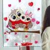 Cartoon Owl Static Sticker Double-sided Visual Home Decoration Wall Sticker Valentine's Day Decoration