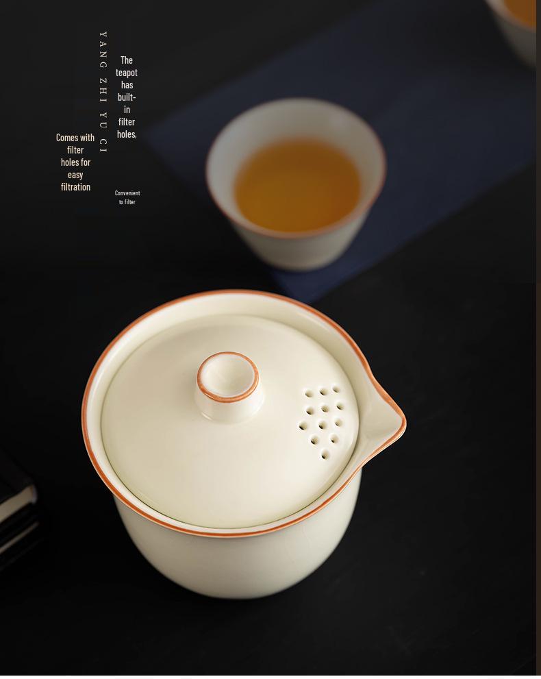 Portable Ru Kiln Tea Set: Light Luxury Travel & Car-Mounted Drinkware for Camping & Business Trips