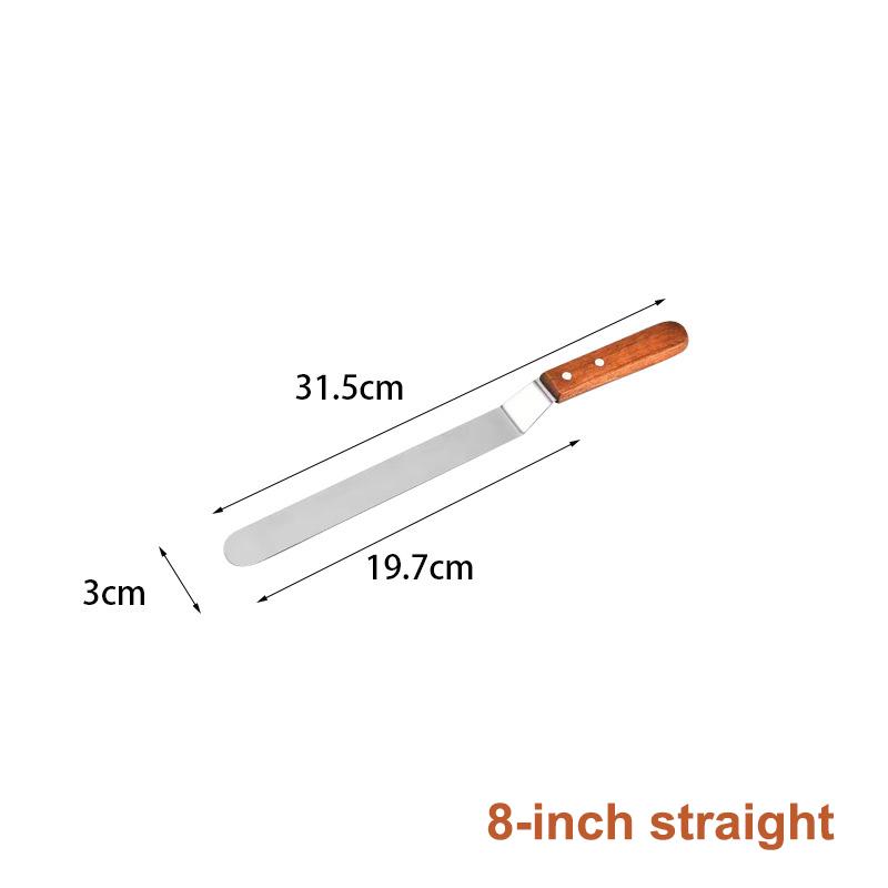 Cake Butter Spatula 6-Inch 8-Inch 10-Inch Wooden Handle Stainless Steel For Smoothing Unmolding And Baking Tools