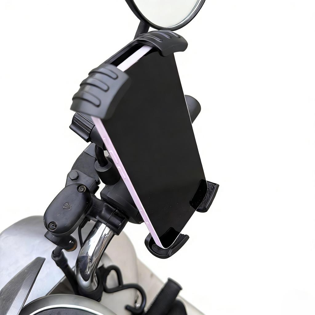 Bicycle Phone Clip Rearview Mirror Motorcycle Holder Rotating Knob Locking Mechanism Stability Enhancement Riding NavigationTool