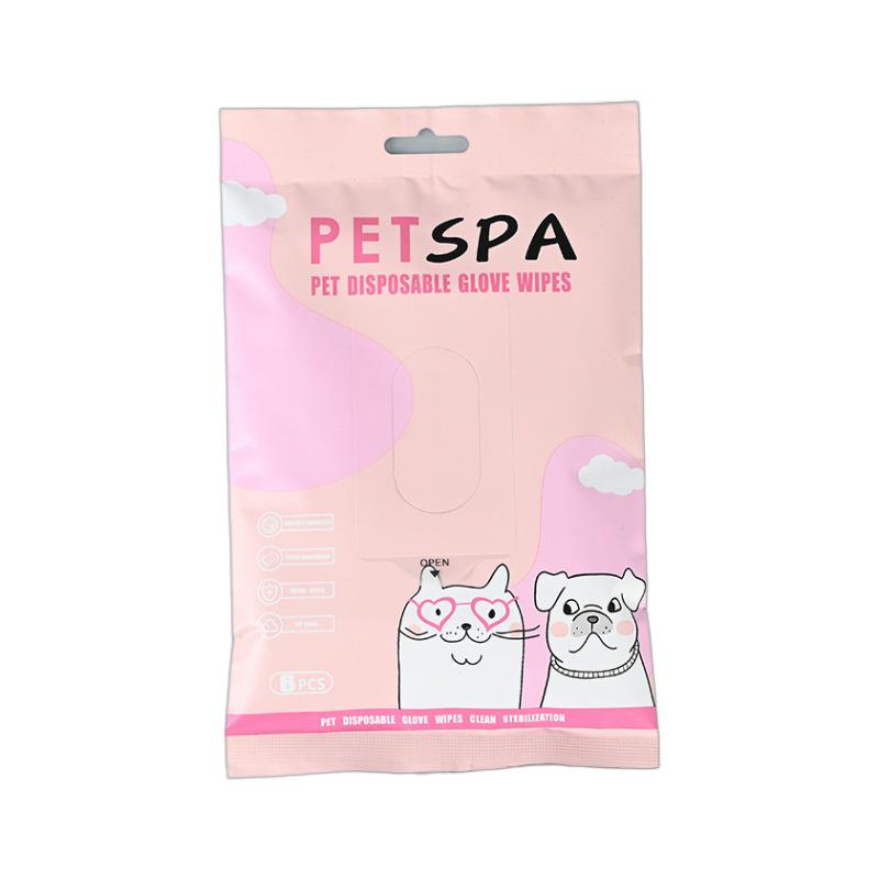 Disposable No-Wash Pet Cleaning Gloves for Dogs & Cats - Dry Bath Deodorizing Wipes