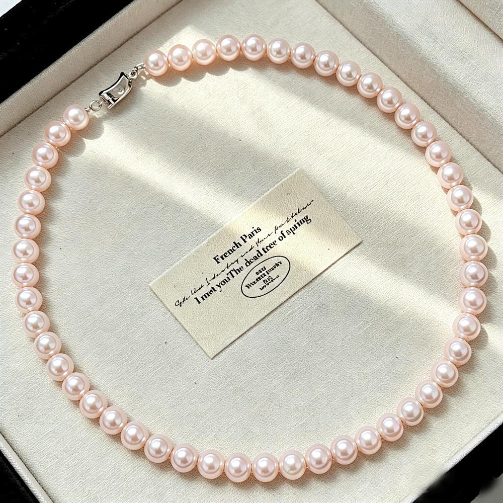 Handmade Imitation Pearl Fresh & Sweet Necklace with Light Luxury No-Buckle Design