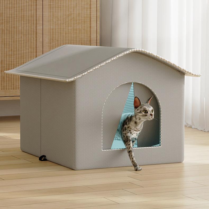 Casa rinfrescante per animali domestici con impacchi di ghiaccio, letto climatizzato chiuso per tutte le stagioni per gatti e cani di piccola taglia