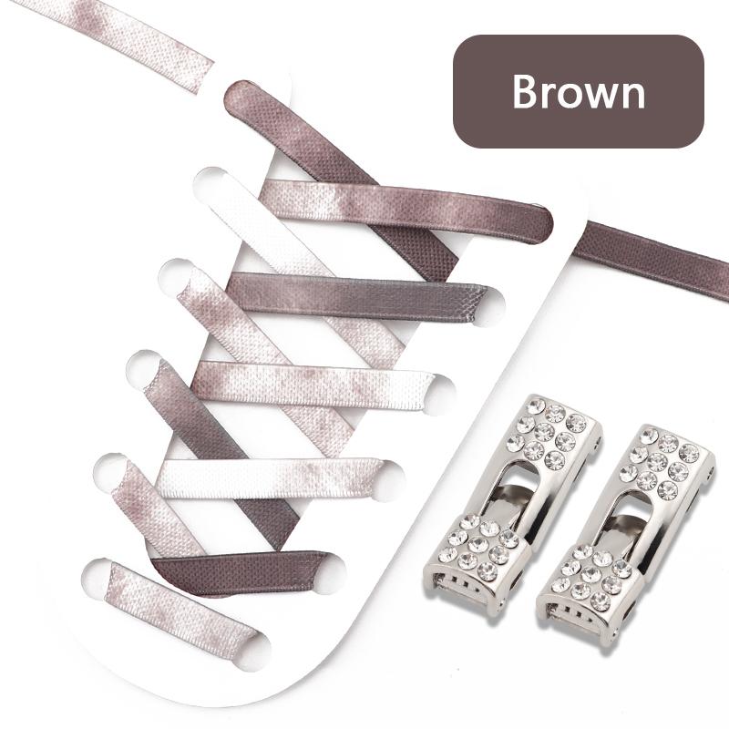 Diamond Cross Lock Shoelaces Rainbow Elastic Flat Laces Sneakers Without Ties Kids Adult No Tie Shoe Laces Rubber Bands Shoelace