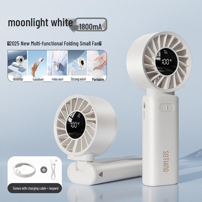 Portable High-Speed USB Rechargeable Fan - 2026 Model: Quiet, Powerful Wind, Hand-Held Design. Trial not supported