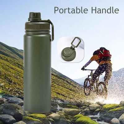 540ml Insulated Water Bottle 18oz Stainless Steel Double Wall Vacuum Wide Mouth Sport Bottle with Leakproof Spout Lid