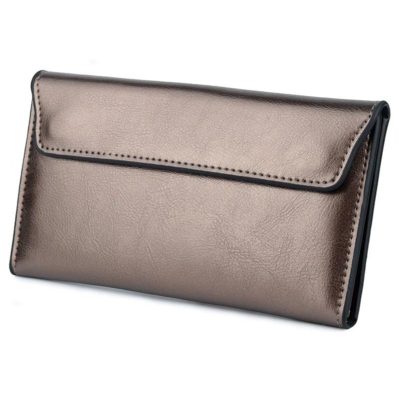 Genuine Leather Women Wallet Clutch Large Capacity Ultra-thin Long Wallet Stylish and Simple Multifunctional Handbag