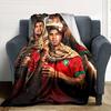 Morocco Football Player Print Flannel Throw Blanket, Sports Fan Soft Warm Blanket for Sofa Bed Couch Home Use
