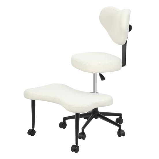 Yoga Meditation Chair with Back Support, Adjustable Cross-Legged Office Chair with Wheels