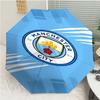 Manchester City Football Club Print Automatic Umbrella, 8 Rib Iron Frame, Plastic Handle, Suitable for Outdoor Travel &Daily , Ideal Gift