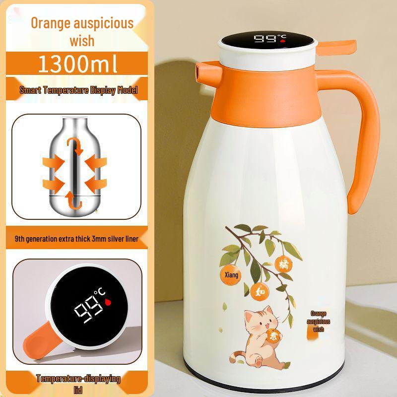 Large Capacity 2L Insulated Water Bottle with Digital Display - Portable and Ideal for Hot or Cold Beverages.