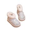 Winter Girls' Warm Snow Boots Children's Crystal Short Boots Fleece-lined Thickened Lightweight Cotton Shoes