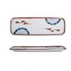 Donzhu Vintage Hand-Painted Ceramic Rectangular Plate