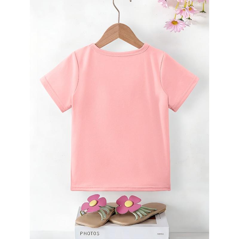 Girls I LOVE PAPA Father's Day Print Crewneck Summer Short Sleeve Tee