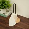 Free-Standing Wood Paper Towel Holder Black Tissue Stand Simple Vertical Napkin Holder  Countertop
