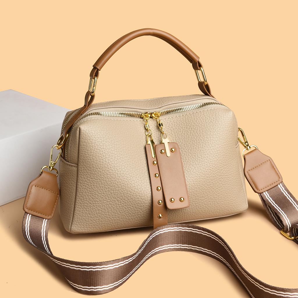 Women Soft Leather Top-Handle Bags Luxury Designer Handbags Ladies Large Shoulder Crossbody Bag Casual Tote Commuting Sac A Main