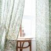 American Style Home Semi-blackout Curtain Finished Green Plant Print Window Kitchen Drape Bedroom Decoration Valance