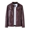 New top leather jacket men's PU leather jacket autumn and winter trend stand-up collar locomotive clothing tooling jacket