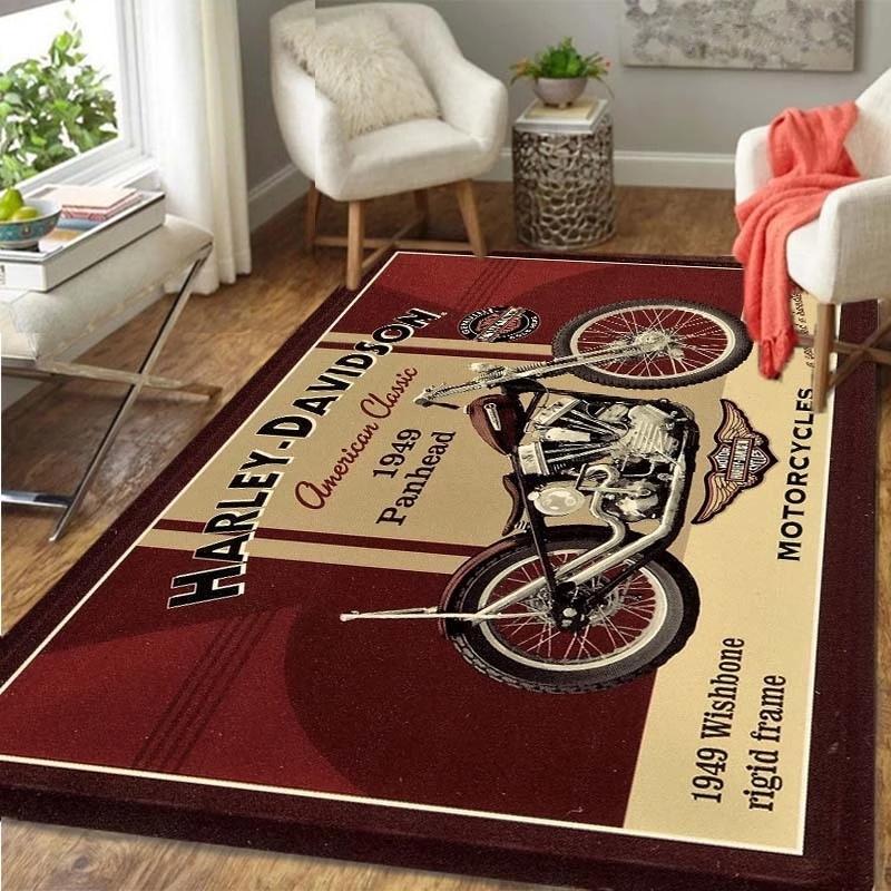 

Retro Motorcycle Area Rug Carpet Moto Fans Non-slip Large Door Step Mat Bathmat for Living Room Bedroom Entrance Home Decoration 40x60cm