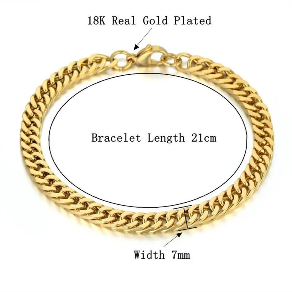 Hip Hop 6mm Curb Cuban Chain Link Bracelet Gold Silver Color Stainless Steel Hand Chains For Women Men Vintage Jewelry Gift 2025