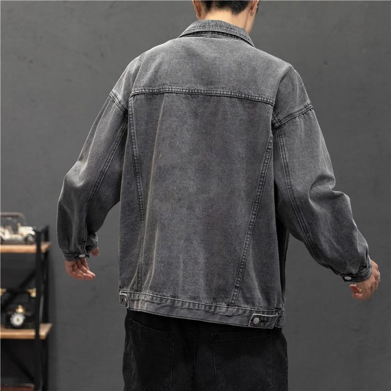 New Spring and Autumn Men's Denim Clothing, Couple Solid Color Loose Jacket Men's Casual Denim Jacket