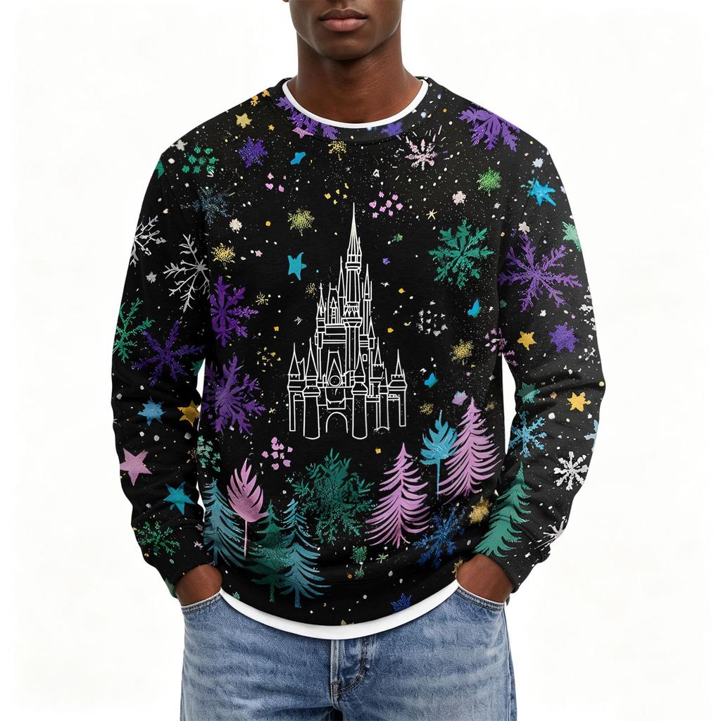 Men's Christmas Neck Pullover Sweatshirt