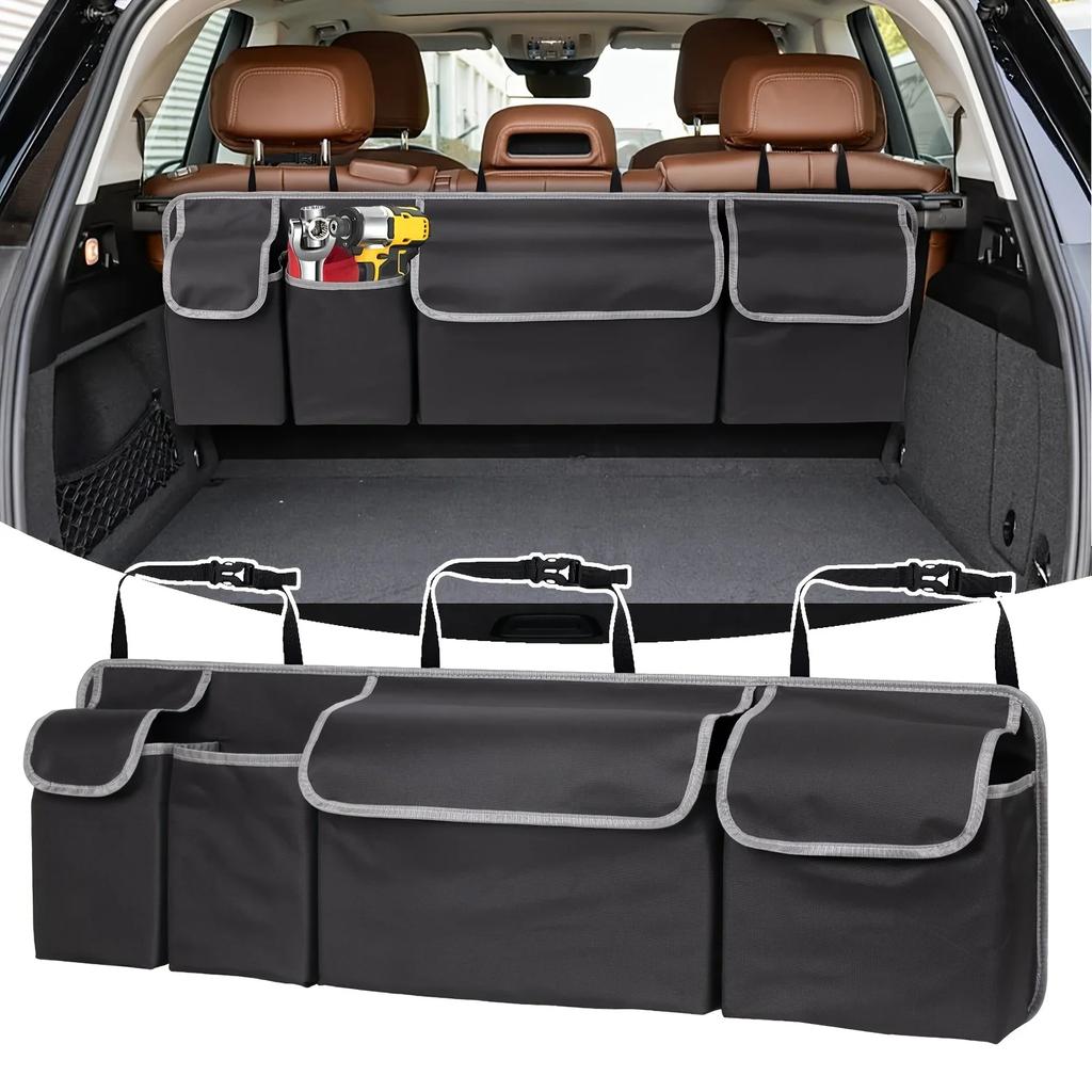 SUV truck upgrade rear seat storage bag, SUV trunk storage device, SUV rear seat suspension storage device, with 4 pockets