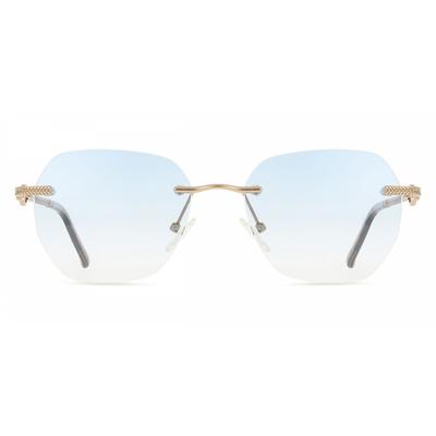 Rimless Geometric Gold Smartbuy Collection Sundra Jst 164 018 Fashion Unisex Sunglasses