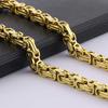 HipHop Chain Box Byzantine Stainless Steel Chain Necklace Men Jewelry Erkek Kolye Strong Heavy Long 55-90cm Chains NZ022