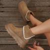 Suede Short Boots Women's Autumn New Versatile Thick-soled Heightened Large-size Martin Boots