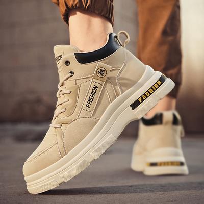 Herren High-Top-Schuhe Frühling neu Jugend Sport und Freizeit Höhenzunahme verschleißfest rutschfest Board-Schuhe Retro-Tooling trendige Schuhe Herren