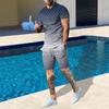 Plus Size Men's Summer Suit Round Neck Short Sleeved Shorts 3D Printed Loose Men's Casual Sports Set
