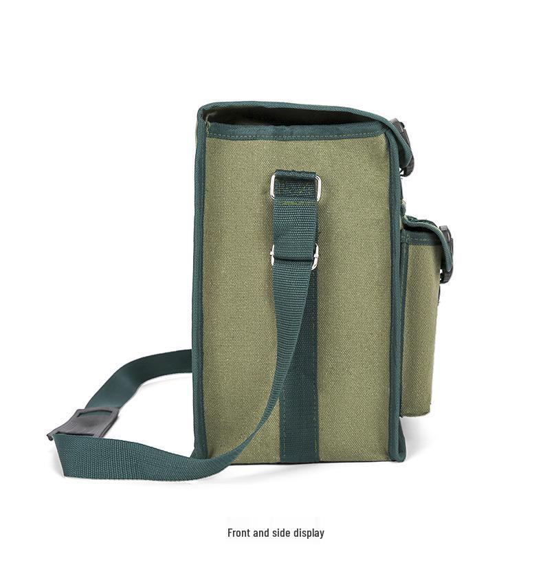 Durable Multi-Functional Canvas Tool Bag for Carpenters and Electricians - Large Capacity, Thickened, Wear-Resistant, Old-Fashioned Design