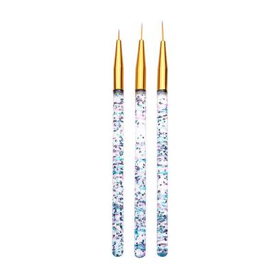 3pcs NAIL PAINTING BRUSH SET Liner Pen Acrylic Thin Drawing Superfine Art