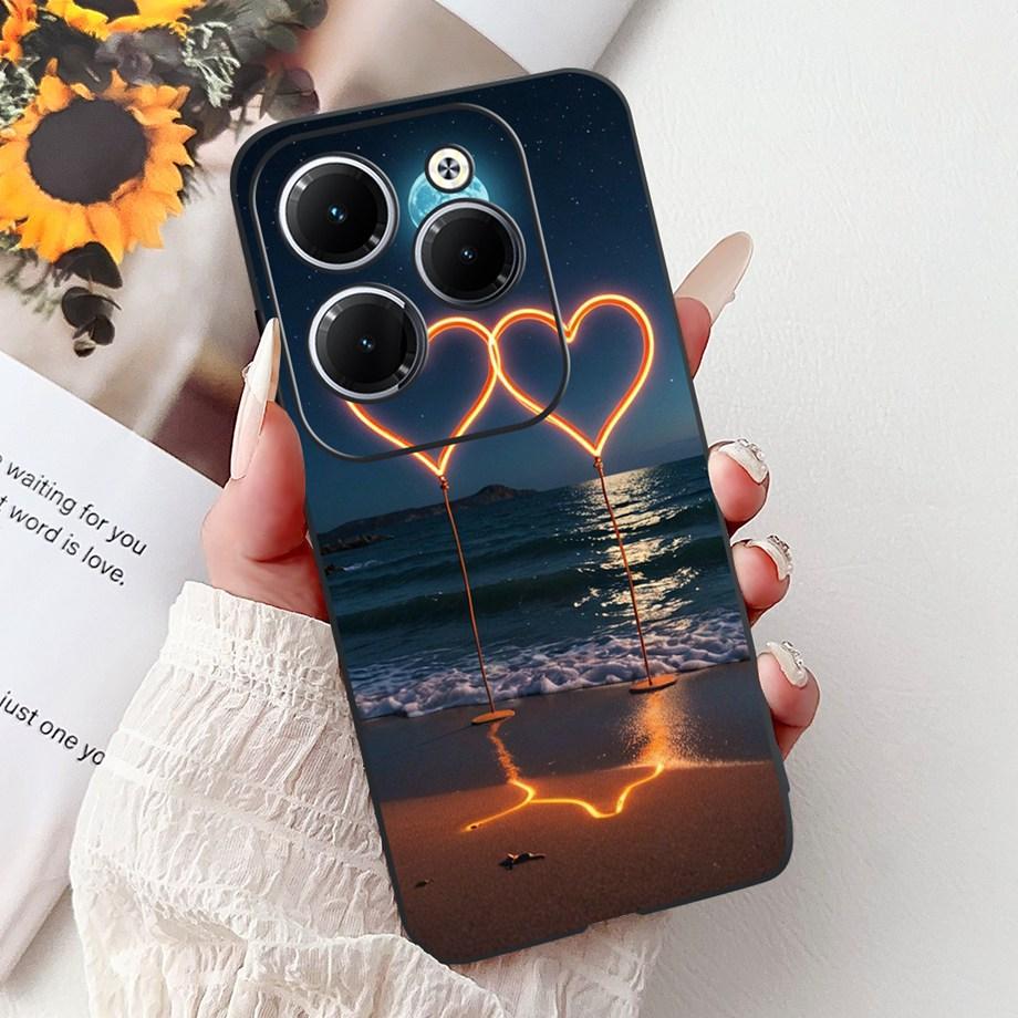 Dragon Koi Fish Landscape Phone Case For Infinix Hot 40i 40 Pro Back Cover Soft TPU Cartoon Bumper For Hot 30 30i 30 Play Shell