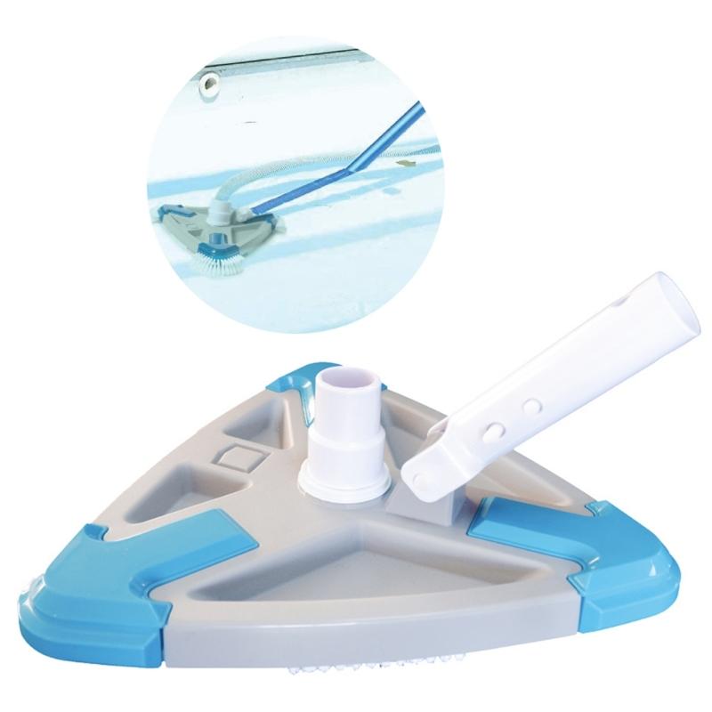 Upgraded eighted Triangular Pool Vacuum Head with Brush Handle for Pools Triangular Head
