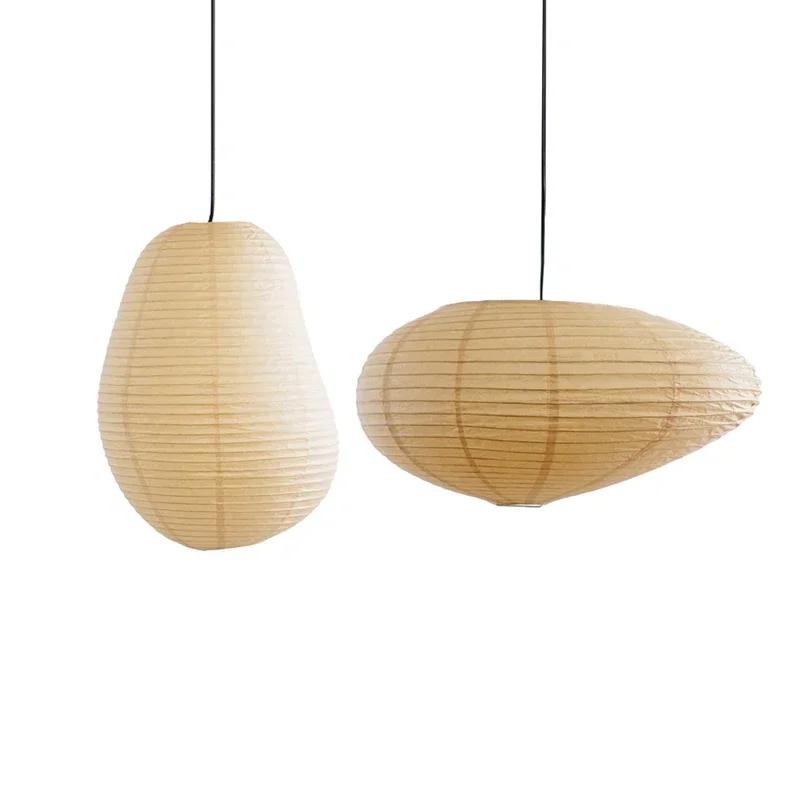 LED Wabi Sabi Rice Paper Pendant Chandelier Lighting Bedroom Living Dining Room Bar Home Decor Lamp Art Suspension Pendant Light