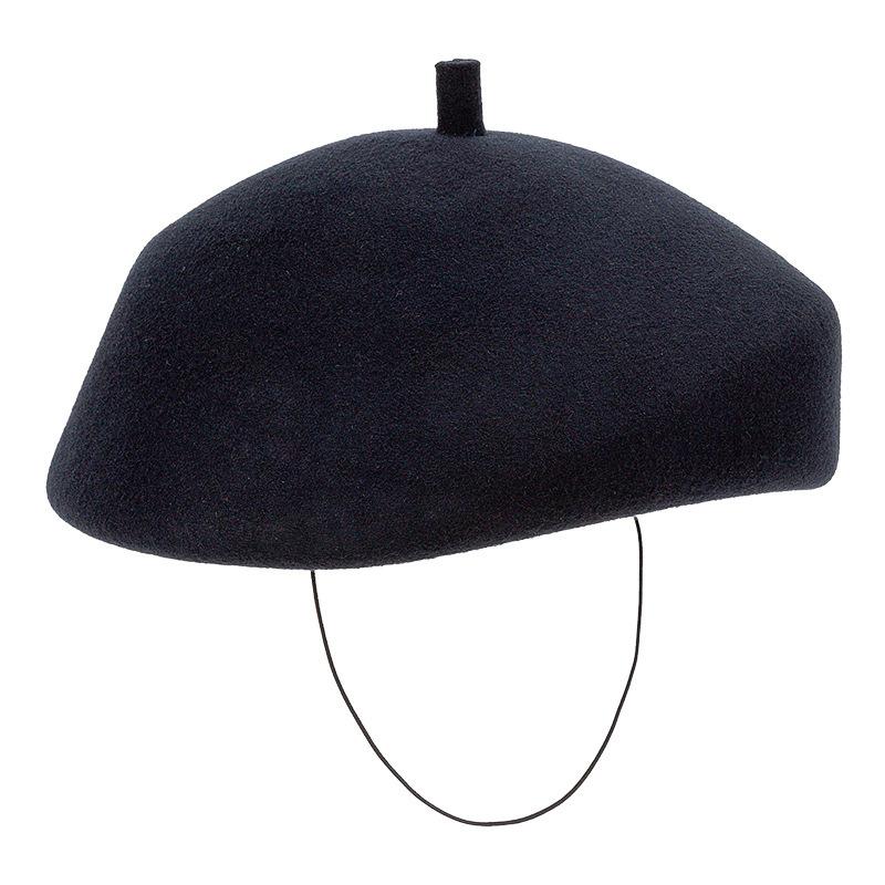 

New Cute Wool Irregular FASHION Beret Women Tulle White Berets Warm Vintage Elegant French Winter Fascinators Stewardess Hat M size темно-синього кольору