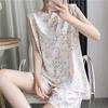 Cotton and silk pajamas women's summer thin loose sleeveless artificial cotton loungewear can be worn outside student cotton silk suit plus size
