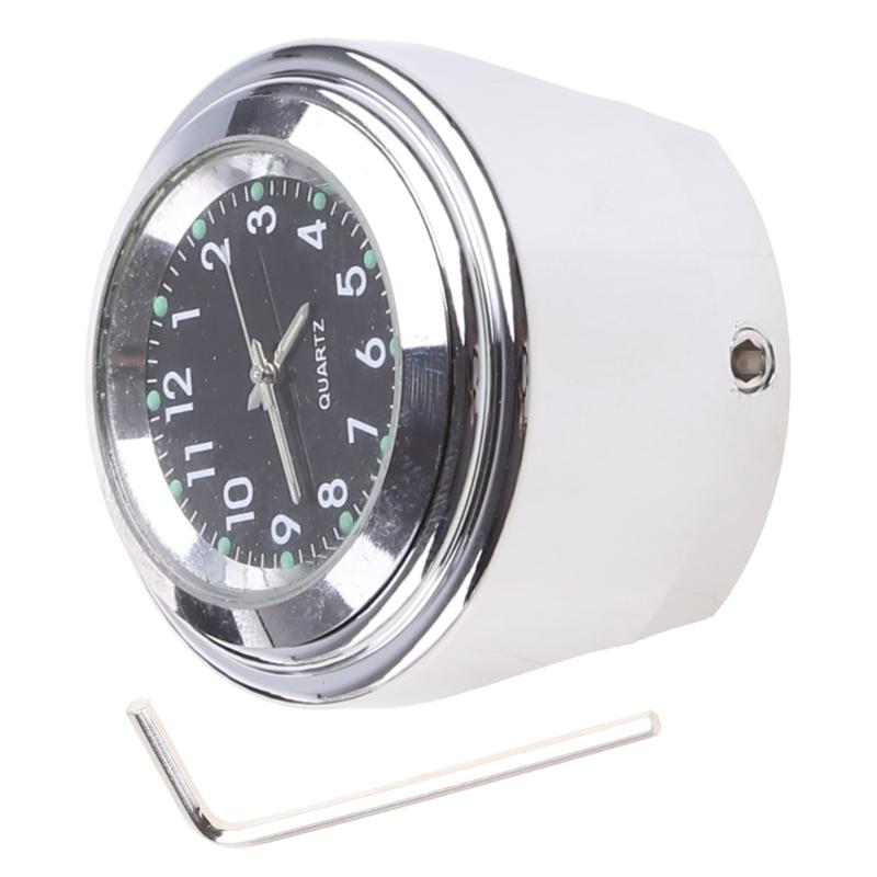 22/25mm Universal Waterproof Motorcycle Handlebar Mount Aluminum Alloy Dial-Clock Temp Thermometer Handlebar Clock Watch