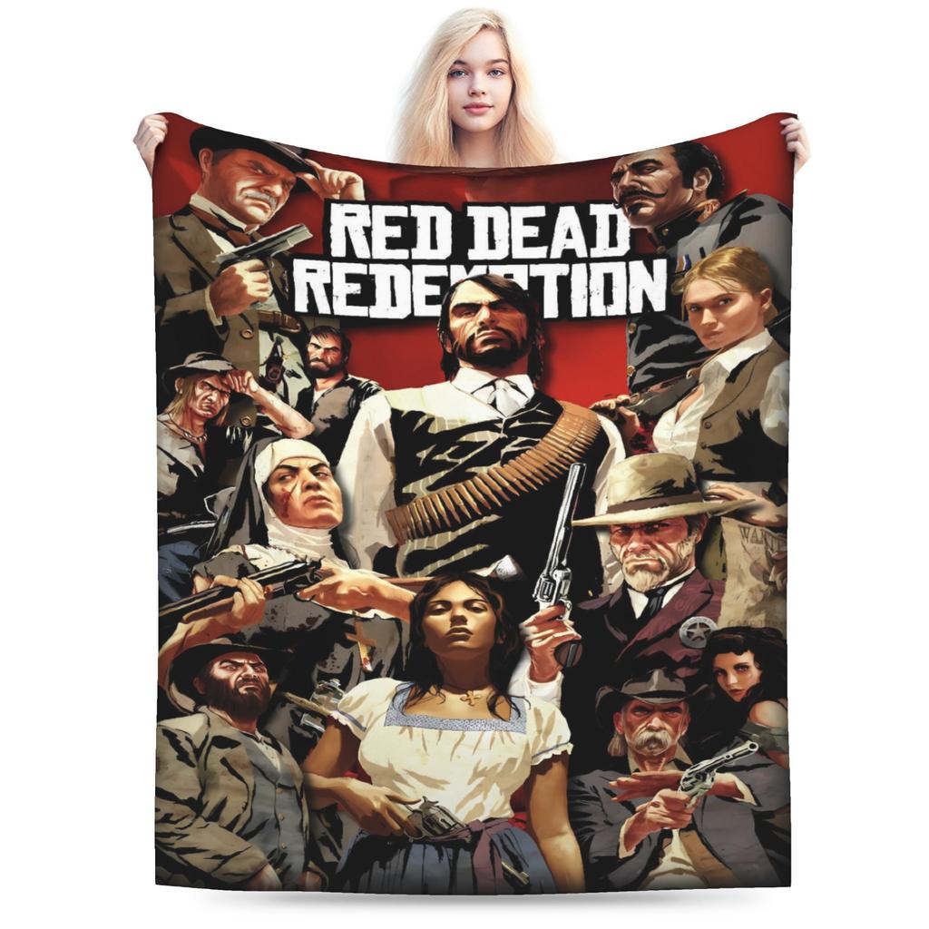 Red Dead Redemption 2 Decken Reise Büro Flanell Überwurfdecke Für Schlafzimmer Super Warm Benutzerdefiniert DIY Tagesdecke Geburtstagsgeschenk