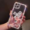 For Apple 17 Bow Iphone16 Rhinestone Phone Case 15 Acrylic Xsmax Transparent Xr Letter 8