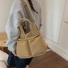 Canvas Bag Women's Large Capacity Lightweight Tote Bag Solid Color Shoulder Crossbody Bag