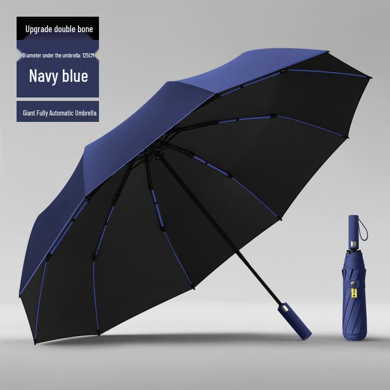 Automatic Men's and Women's Reinforced Vinyl Sun and Rain Umbrella - Enlarged for School Use