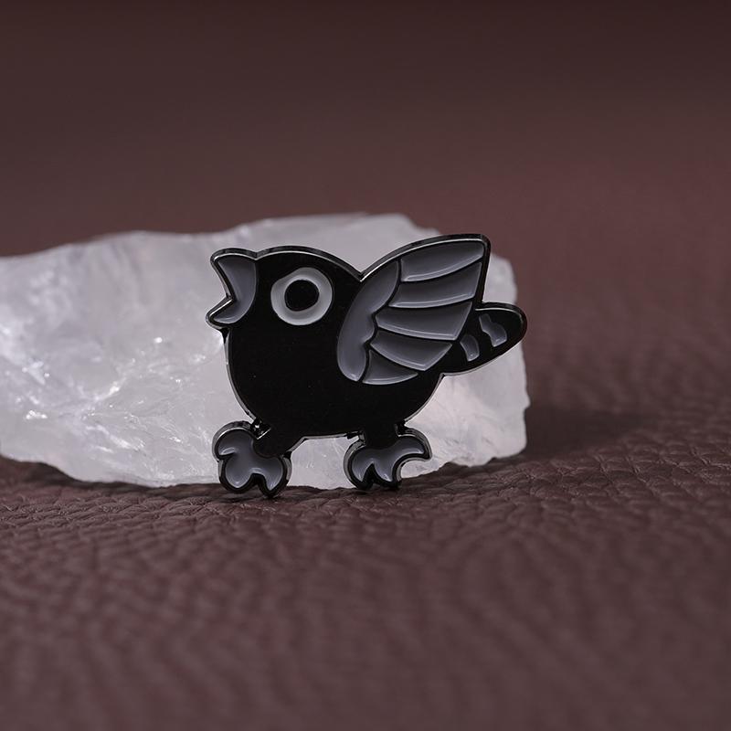 Black Crow Enamel Pins Custom Cute Animals Twitter Brooches Lapel Badges Animal Jewelry Gift for Kids Friends